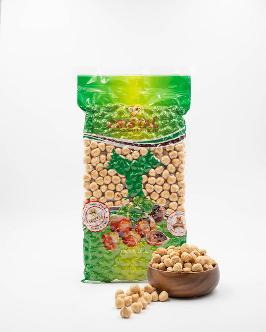 Serviervorschlag: 600g doppelt geröstete Haselnüsse aus Giresun von Cristal Organics – gesunder Snack
