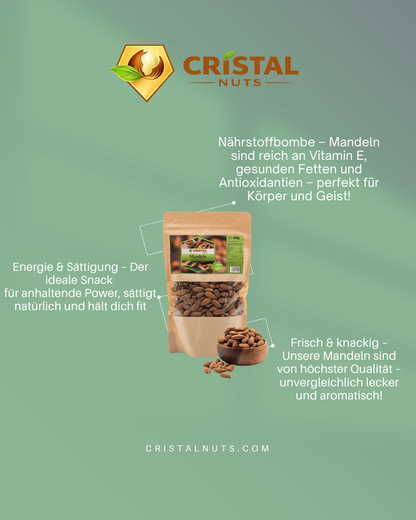 Geröstete & Gesalzene Mandeln 1kg – Premium-Qualität in wiederverschließbarer Tüte